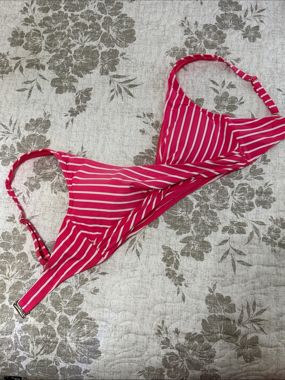 Sea Level Striped Coral Pink Bikini Top